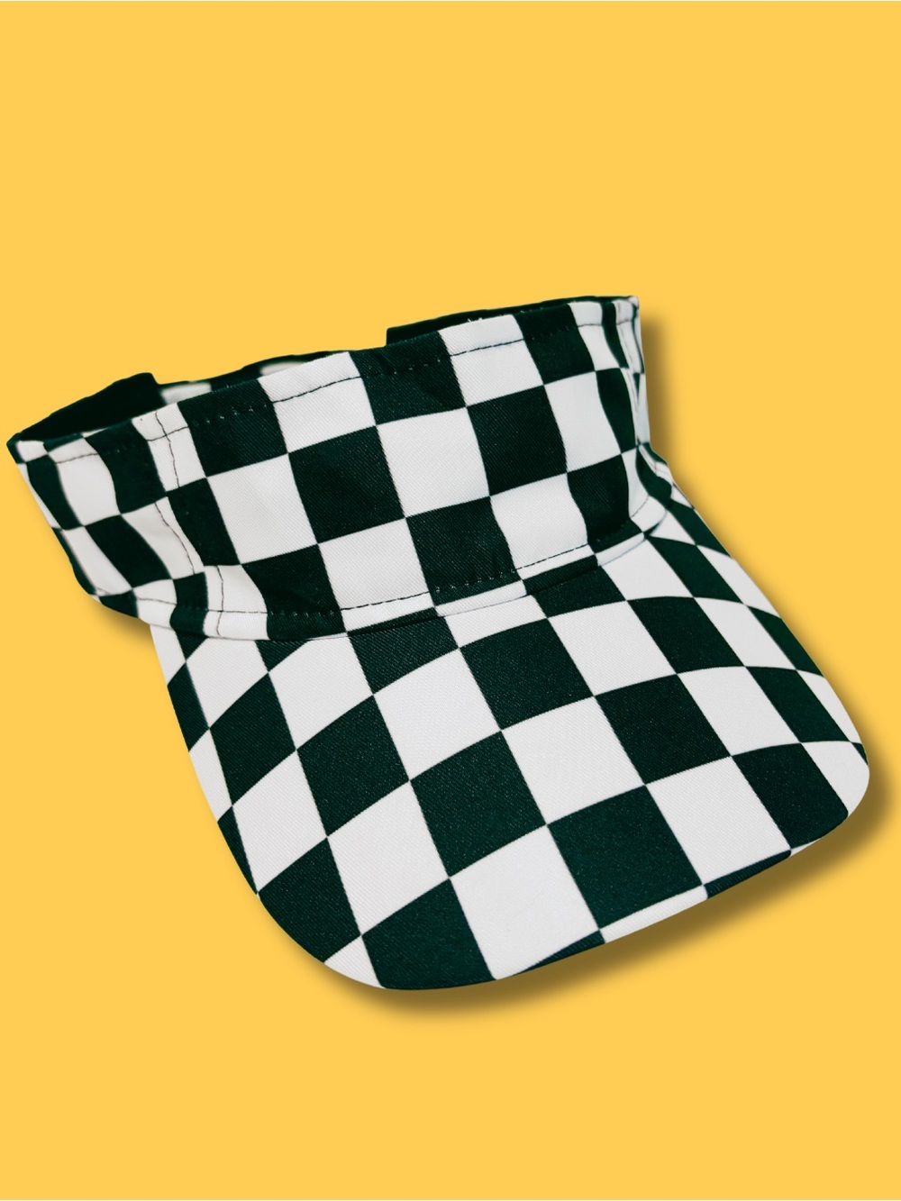 Checkerboard Visor Cap - Black & White Women's Sun Visor